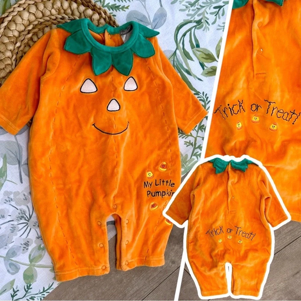 NEW Vintage Y2K Baby Halloween Costume Carter's Pumpkin Jumpsuit Costume 1 Piece - Picture 12 of 16